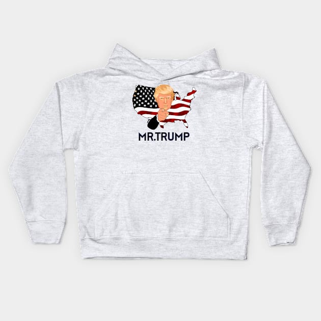 M.R DONALD TRUMP T-SHIRT Kids Hoodie by QUENSLEY SHOP